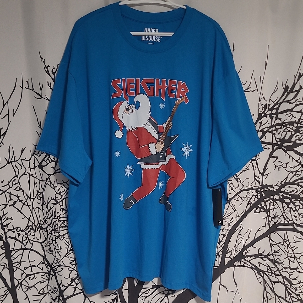 Funny Slayer Parody "SLEIGHER"  Blue Short Sleeve T-shirt